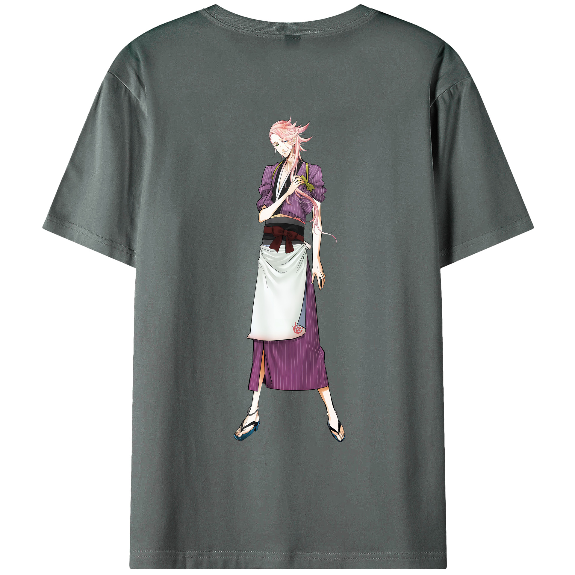 （画像用） 刀剣乱舞 Touken Ranbu 綿100％ メンズ半袖Tシャツ（バックプリント） 通気性